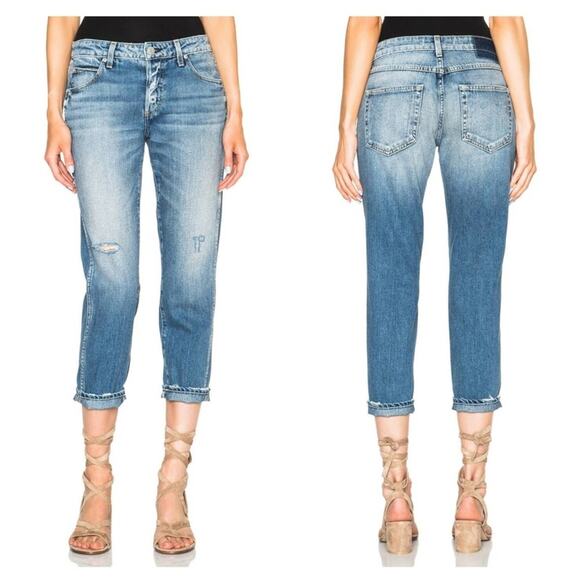 AMO Denim Tomboy Crop in Thrift Shop Wash 27 - Picture 1 of 7